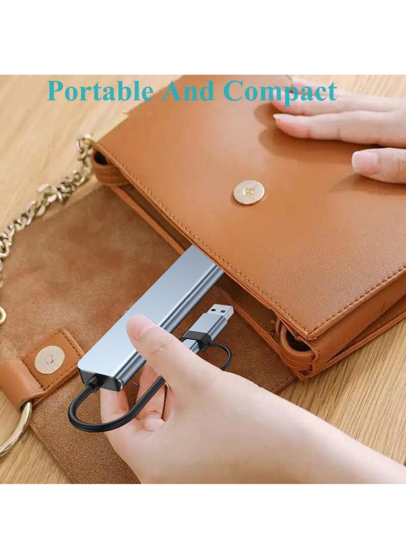 Rock Pow - USB C Hub 8 in 1 Type C Adapter USB Splitter Extender with USB A Male to USB C Female USB 3.0 - Image 1