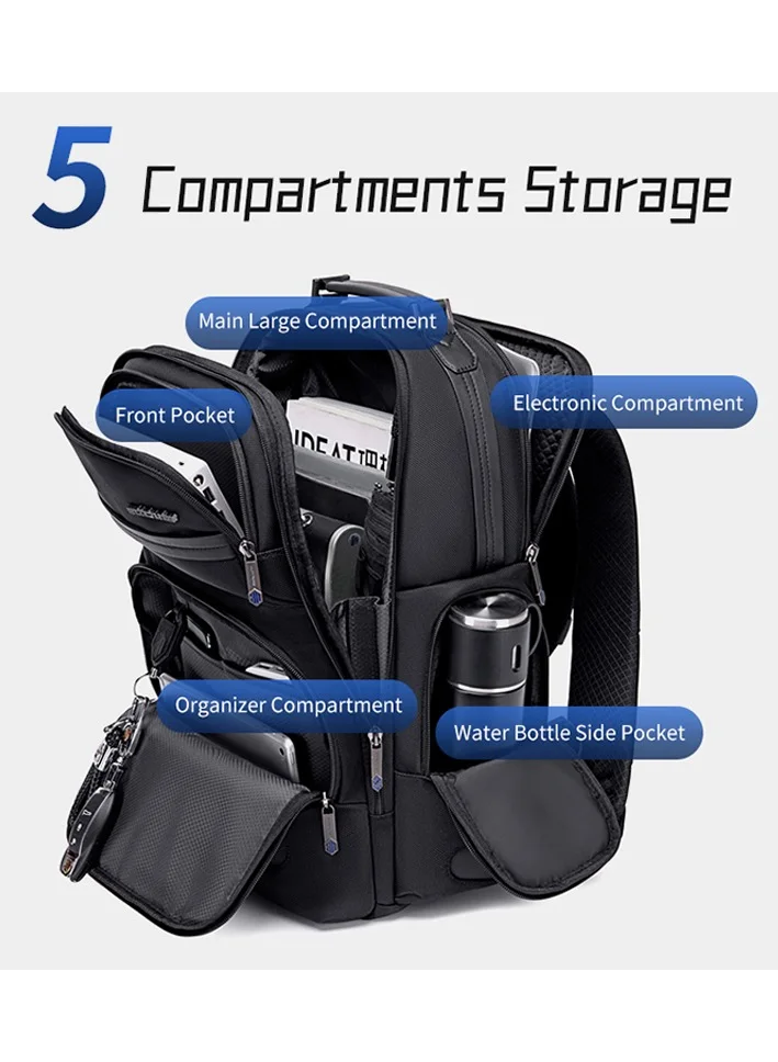 ARCTIC HUNTER Large Business Travel Laptop Backpack Wear Resistant Durable Trip Bag with Independent Laptop and Tablet Computer Compartment B00492 Blue