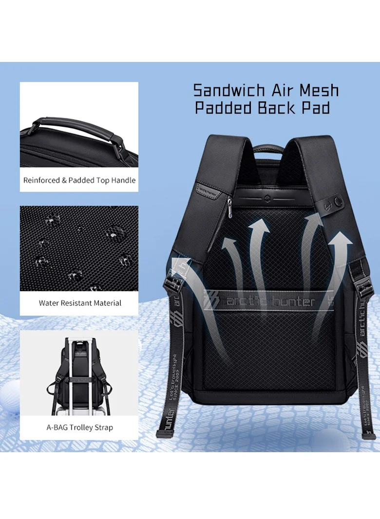 ARCTIC HUNTER Large Business Travel Laptop Backpack Wear Resistant Durable Trip Bag with Independent Laptop and Tablet Computer Compartment B00492 Blue