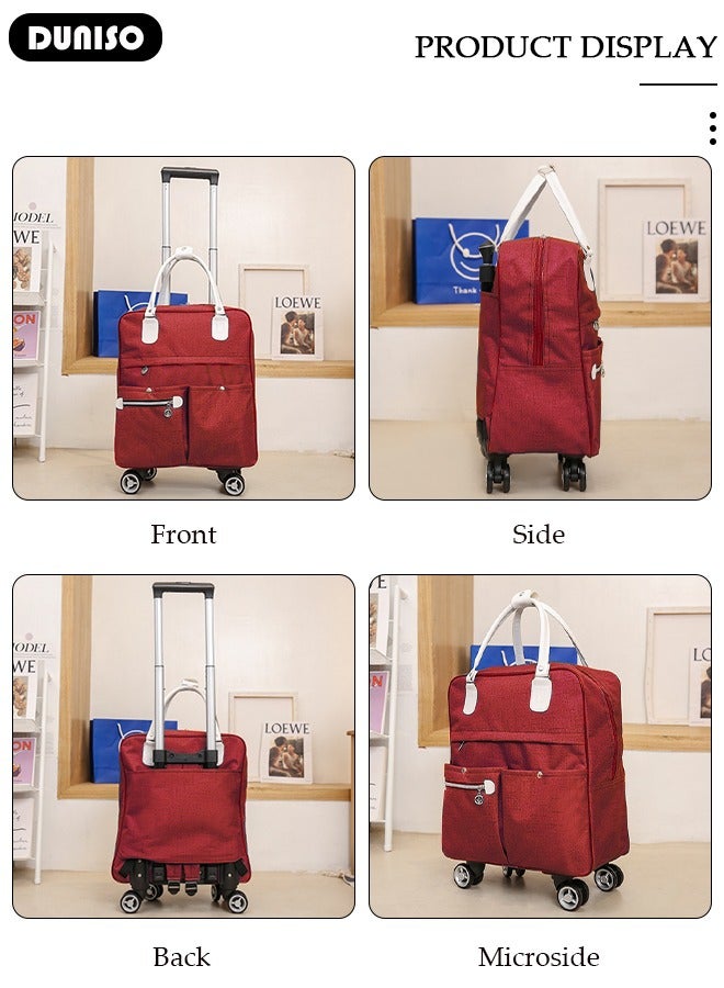 DUNISO Expandable Carry-on Luggage Set,Lightweight Pull Rod Bag,Expandable Wheeled Soft Suitcase,Men's and Women's Carrying Fabric Duffel Bag,Large Capacity Wear-resistant Oxford Fabric Travel Luggage Set for Unisex Travel,2 Piece Set(Tote and Trolley Suitcase) - Image 3