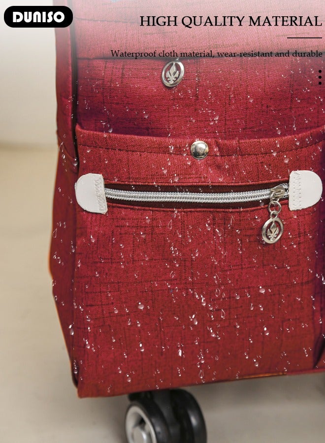 DUNISO Expandable Carry-on Luggage Set,Lightweight Pull Rod Bag,Expandable Wheeled Soft Suitcase,Men's and Women's Carrying Fabric Duffel Bag,Large Capacity Wear-resistant Oxford Fabric Travel Luggage Set for Unisex Travel,2 Piece Set(Tote and Trolley Suitcase) - Image 5