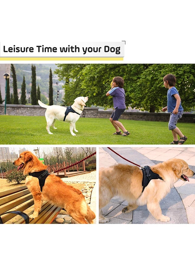 NIBEMINENT Pet Dogs Puppy Adjustable Collar Chest Harness Black/Red 24x5x20centimeter - Image 2