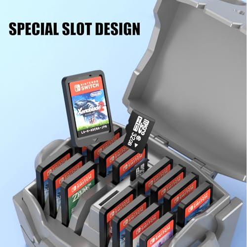 WEIMINLI Skull Treasure Chest Game Card Holder for Nintendo Switch - 16 Slots Video Game Card Storage Organizer Cube Compatible with Nintendo Switch, OLED & Lite, Portable Switch Game Case (Black) - Image 2