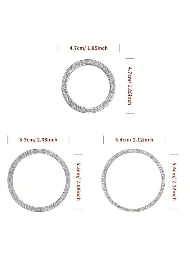 إطار ساعة كريستال ماسي فضي لسيارة لكزس ES 2013-2017 سهل التركيب - Image 3