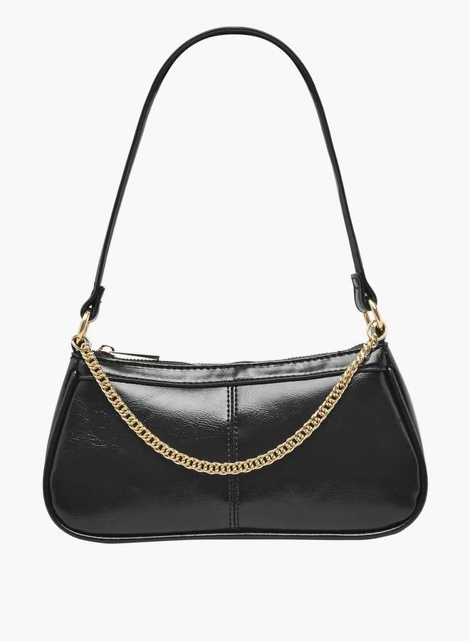 Splash FAV Chain Detail Shoulder Bag with Zip Closure