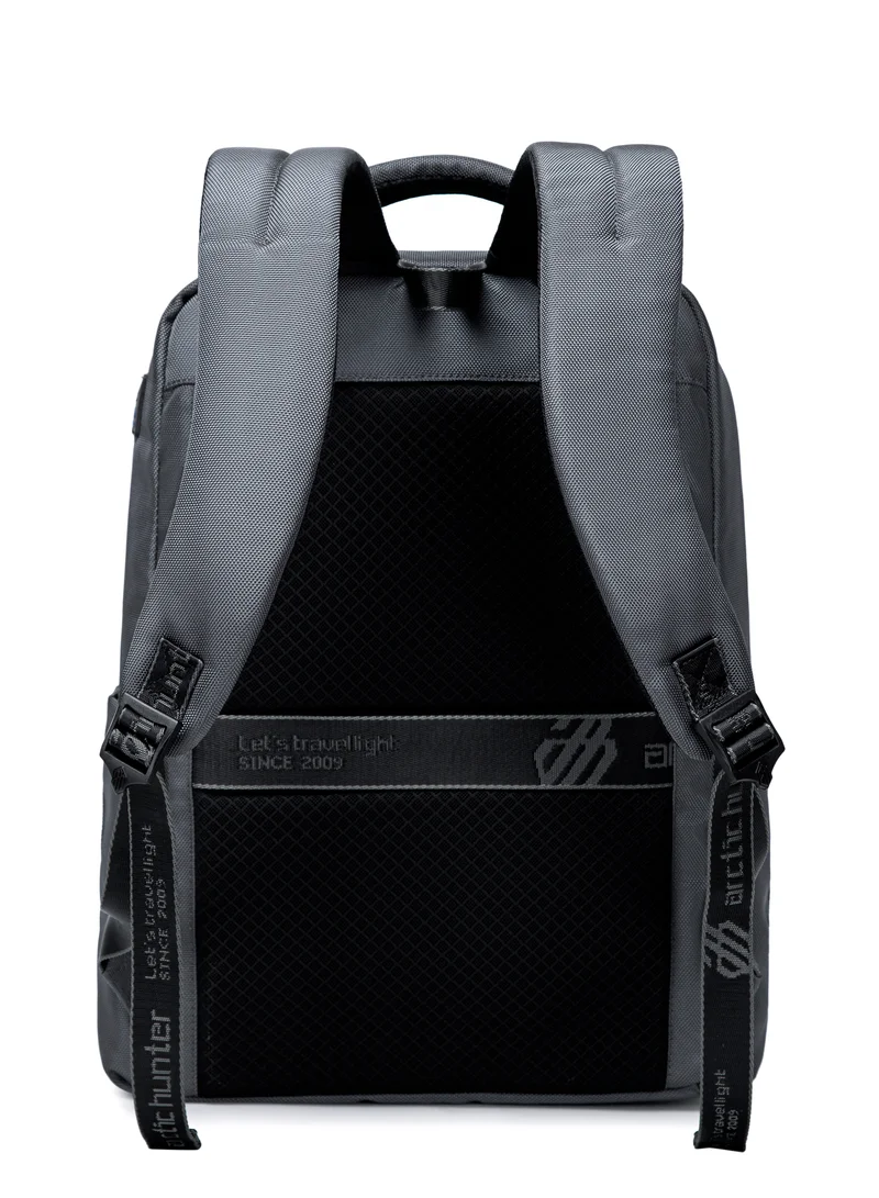 ARCTIC HUNTER Durable Laptop Bag Light Weight Water Resistant with USB Jack Travel Backpack with Separate Laptop Compartment for Unisex B00478 Grey