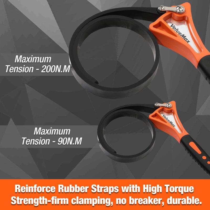 ValueMax 2-piece Strap Wrench Set, Adjustable Oil Filter Wrench with Max Diameter 4" (Small) and 6"(Large) for Shower Head Water Filter, Jar Opener Set - Image 5