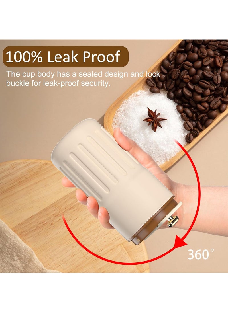 Generic - Insulated Thermal Coffee Mug with Temperature Display, Portable Coffee Mug with LED Temperature Display, Large Capacity 450ml Travel Coffee Mugs, High-Quality 316 Stainless Steel, Beige (Lid Color May Vary) By (Black Fire) - Image 1