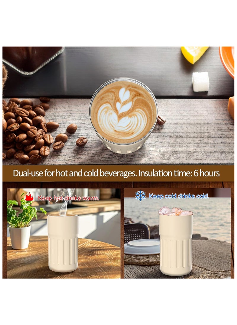 Generic - Insulated Thermal Coffee Mug with Temperature Display, Portable Coffee Mug with LED Temperature Display, Large Capacity 450ml Travel Coffee Mugs, High-Quality 316 Stainless Steel, Beige (Lid Color May Vary) By (Black Fire) - Image 1