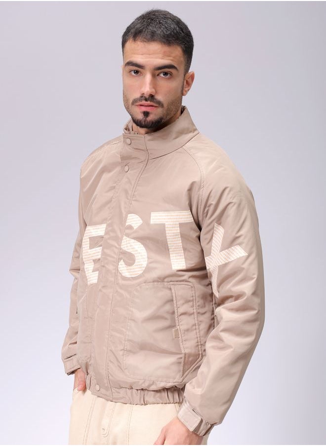 The Indian Garage Co - Men Slim Fit Graphic Puffer Jackets - Image 1