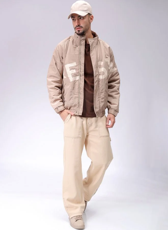 شركة المرآب الهندية Men Slim Fit Graphic Puffer Jackets