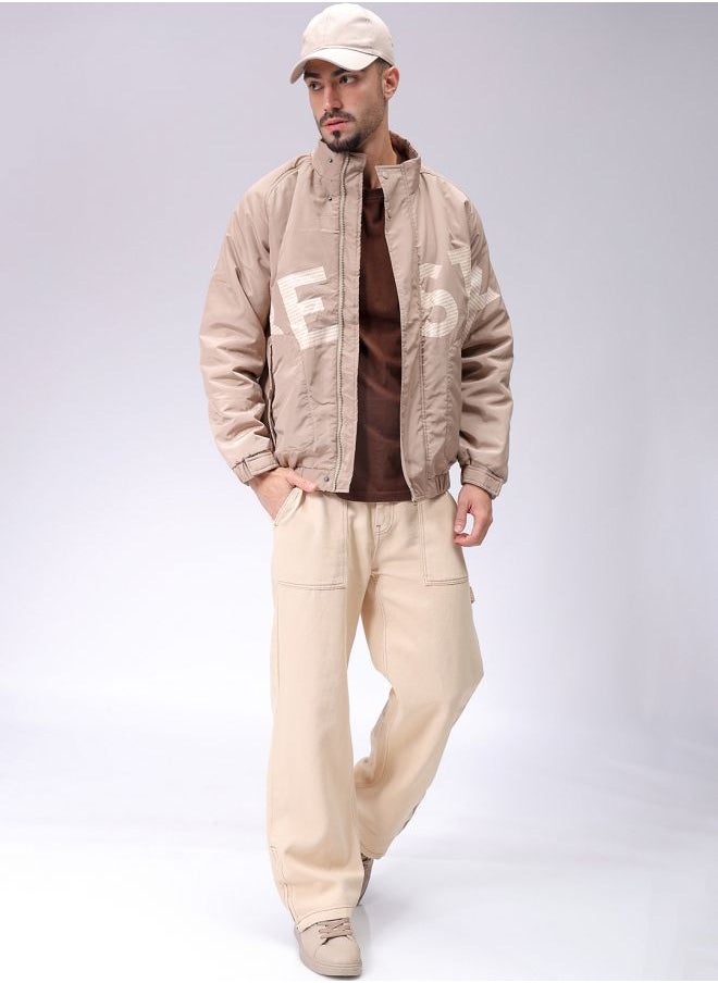 The Indian Garage Co - Men Slim Fit Graphic Puffer Jackets - Image 1