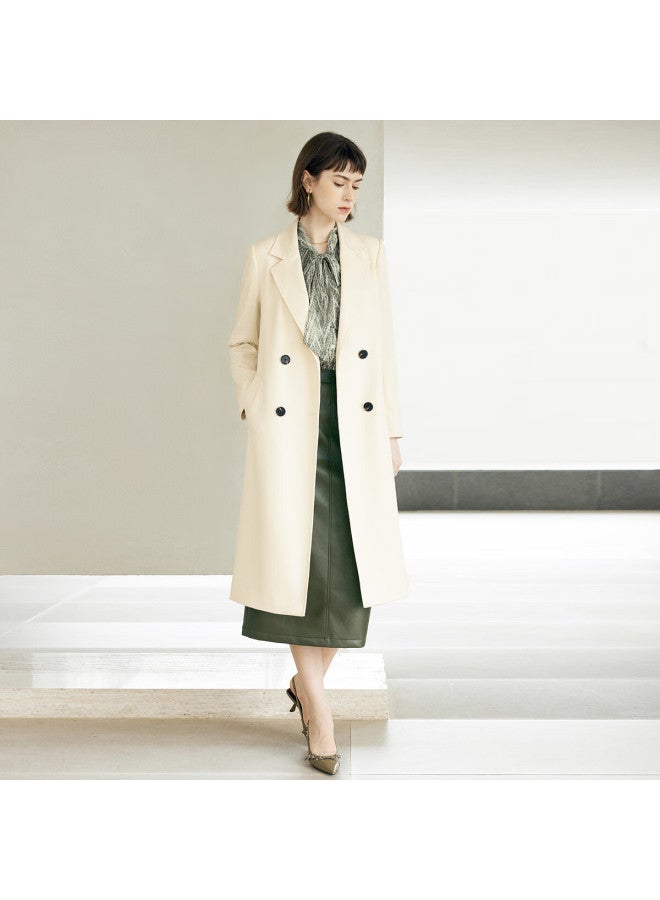 Yanyee Vintage Elegant Pu Leather Skirt For Women, Early Autumn Straight Mid-length High-waist Skirt, Green, L/40 - Image 1