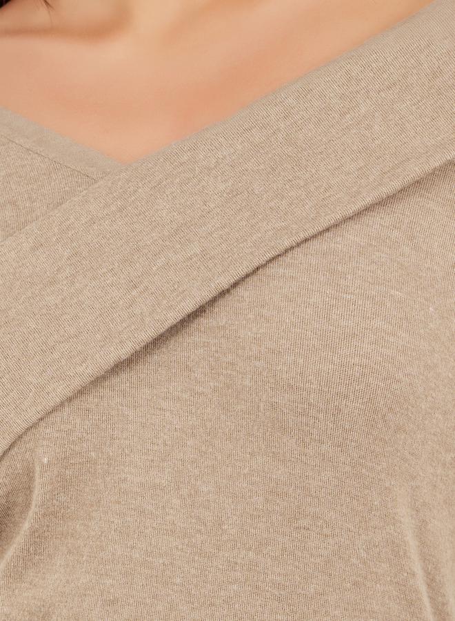 Styli Asymmetric Neck Long Sleeve Knitted Top - Image 4