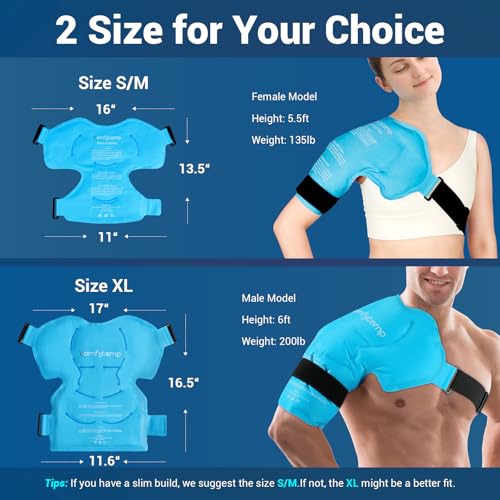 Comfytemp Shoulder Ice Pack Rotator Cuff Cold Therapy Wrap, Ice Packs for Injuries Reusable Gel, Instant Compression for Shoulder Pain Relief, Surgery Recovery Gifts (Small & Medium) - Image 2