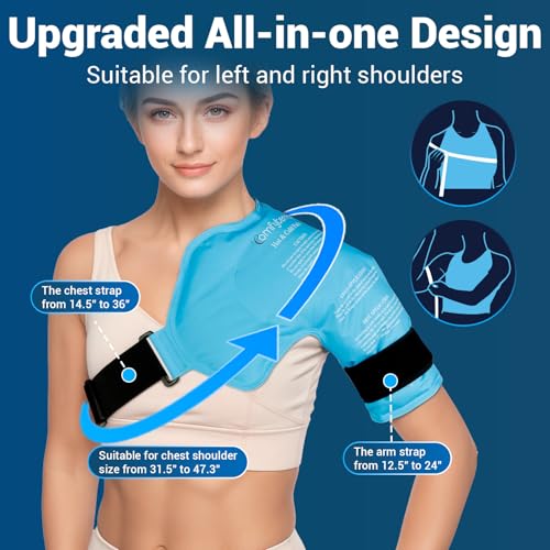 Comfytemp Shoulder Ice Pack Rotator Cuff Cold Therapy Wrap, Ice Packs for Injuries Reusable Gel, Instant Compression for Shoulder Pain Relief, Surgery Recovery Gifts (Small & Medium) - Image 5