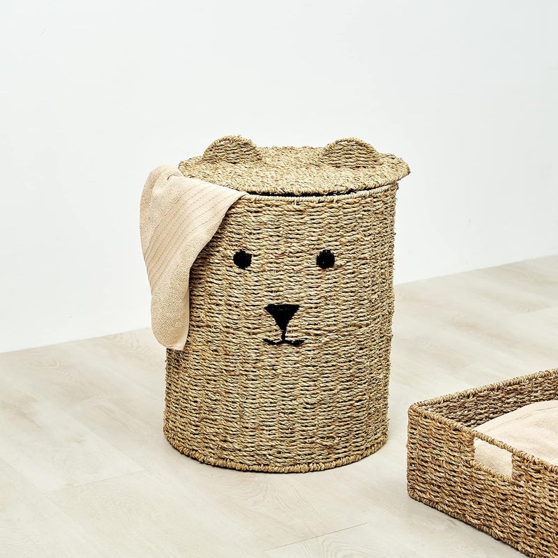 Homesmiths Puppy Shape Seagrass Laundry Hamper - Image 5