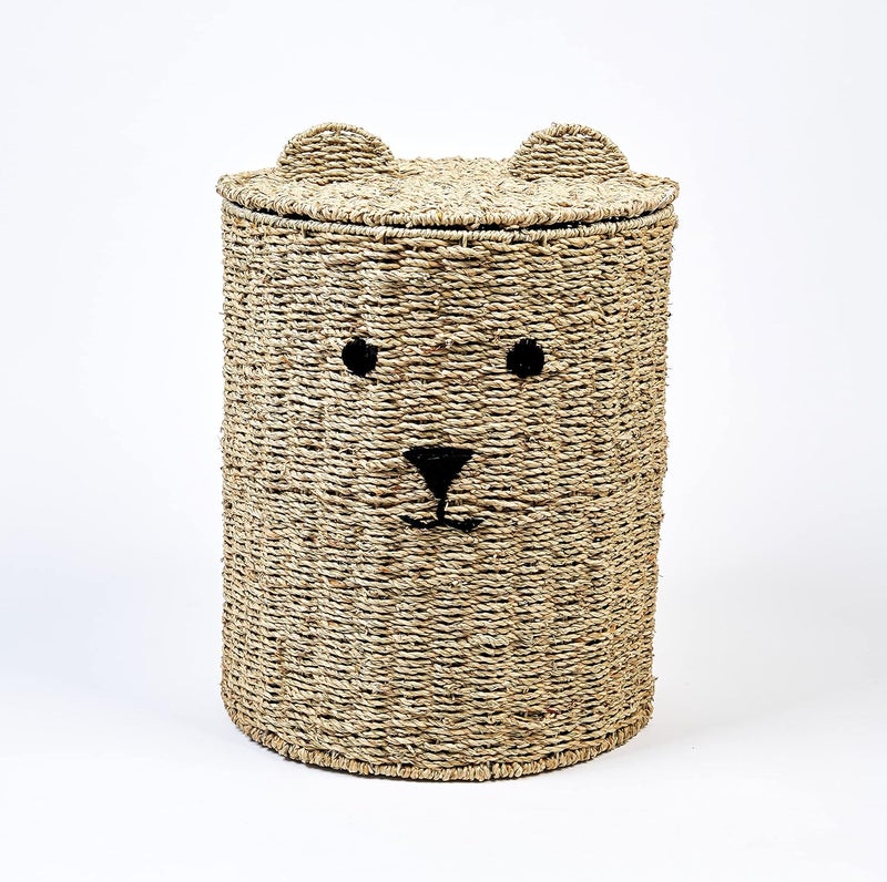 Homesmiths Puppy Shape Seagrass Laundry Hamper - Image 1