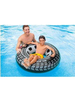 Generic Inflatable Car Wheel Swimming Ring, Black Small size " 22cm " Floating Boat Fun Water Toys for Boys and Girls  - Image 3