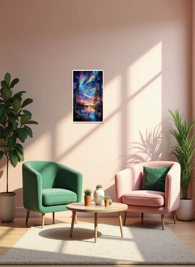 مجموعة رسم "ليلة النجوم" من أوبتيري، مجموعة رسم زيتي للكبار للمبتدئين، مجموعة رسم بالأرقام على قماش، لوحة فنية يدوية للمبتدئين، فن بالأرقام كهدية، ديكور حائط منزلي، مقاس 16 × 20 بوصة - Image 5