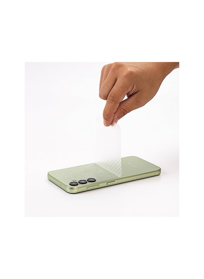 Ibywind Screen Protector For Samsung Galaxy A14 5G Galaxy A14 4G 6.6 Inches With 2 Pcs Tempered Glass 1Pc Camera Lens Protector 1Pc Backing Carbon Fiber Film Fingerprint Reader Easy To Install - Image 4