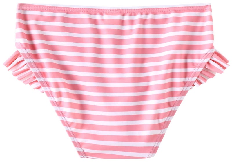 UMELOK Little Girls Rashguard Sets Swimwear 2-Pieces Long Sleeve Bathing Suit Swimsuit Sets Light Purple/Pink, Floral/Stripe 7Y - Image 5