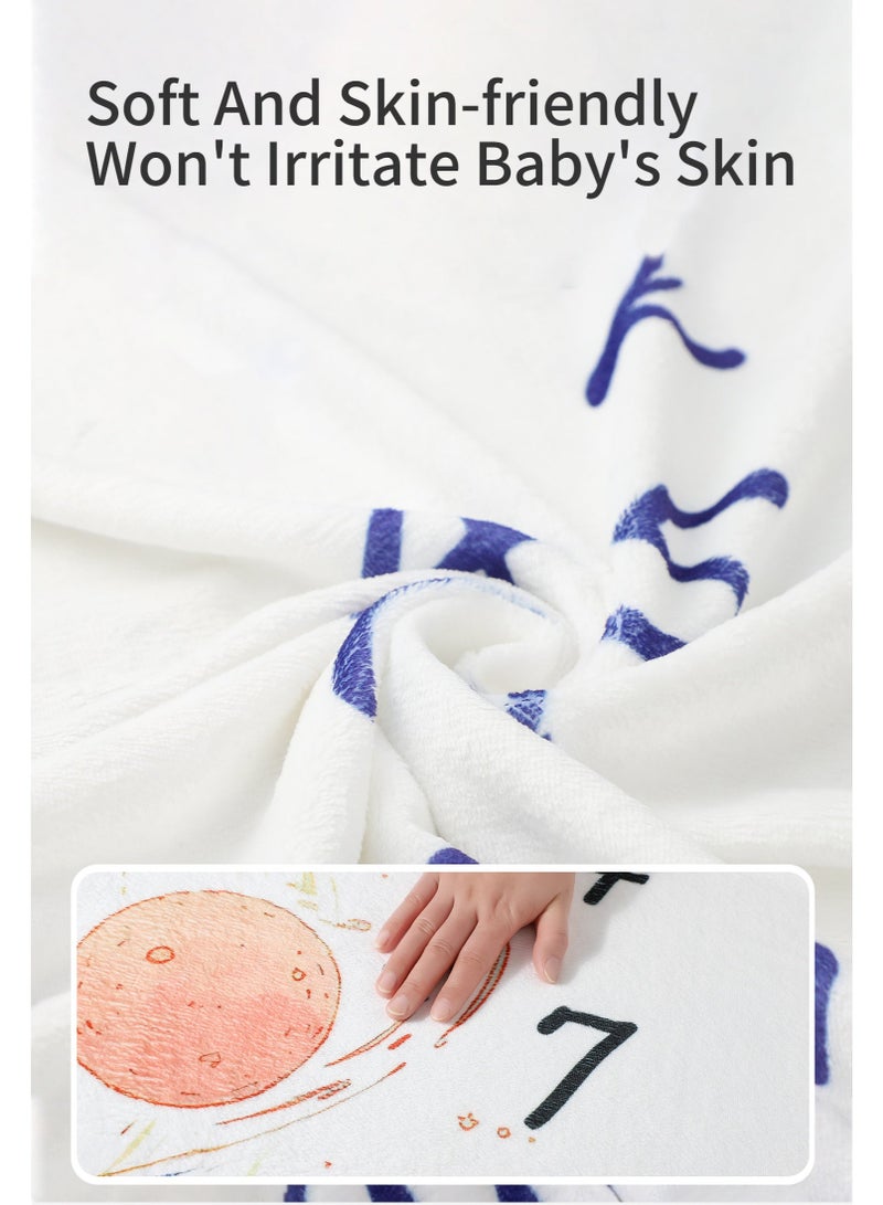 انسولار بطانية مراحل نمو الطفل، بطانية ناعمة بصور مراحل نمو الطفل، بطانية محايدة الجنس لديكور غرفة الأطفال وحفلات استقبال المولود (قمر، 40×60 سم) - Image 4