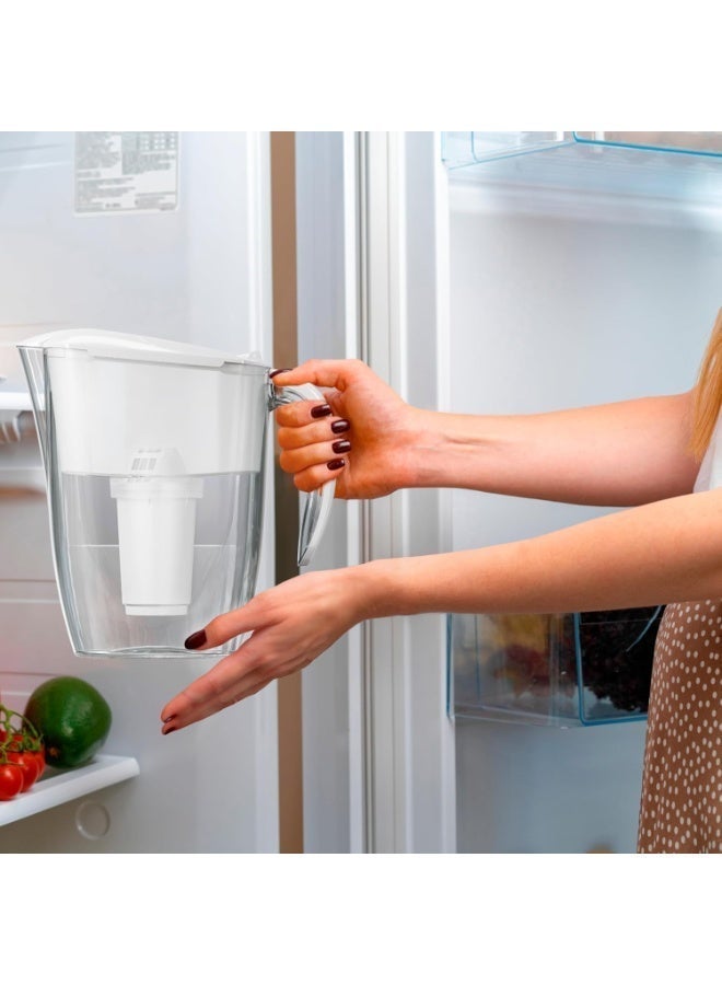 Aquaphor Water Filter Jug Smile, Space-saving, Lightweight Fridge door fit 2.9L Capacity 1 X A5 350L Filter Included Reduces Limescale Chlorine & Microplastics (White) - Image 3