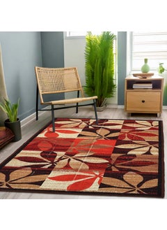 Status Contract Status Contract Rugs for Living Room|(3x5ft) 3D Printed Carpet for Living Room Decor|Anti Skid Backing Home Essentials|Aesthetic Vintage Decor Carpet for Bedroom|Boho Rugs for Living Room (Red)  - Image 1