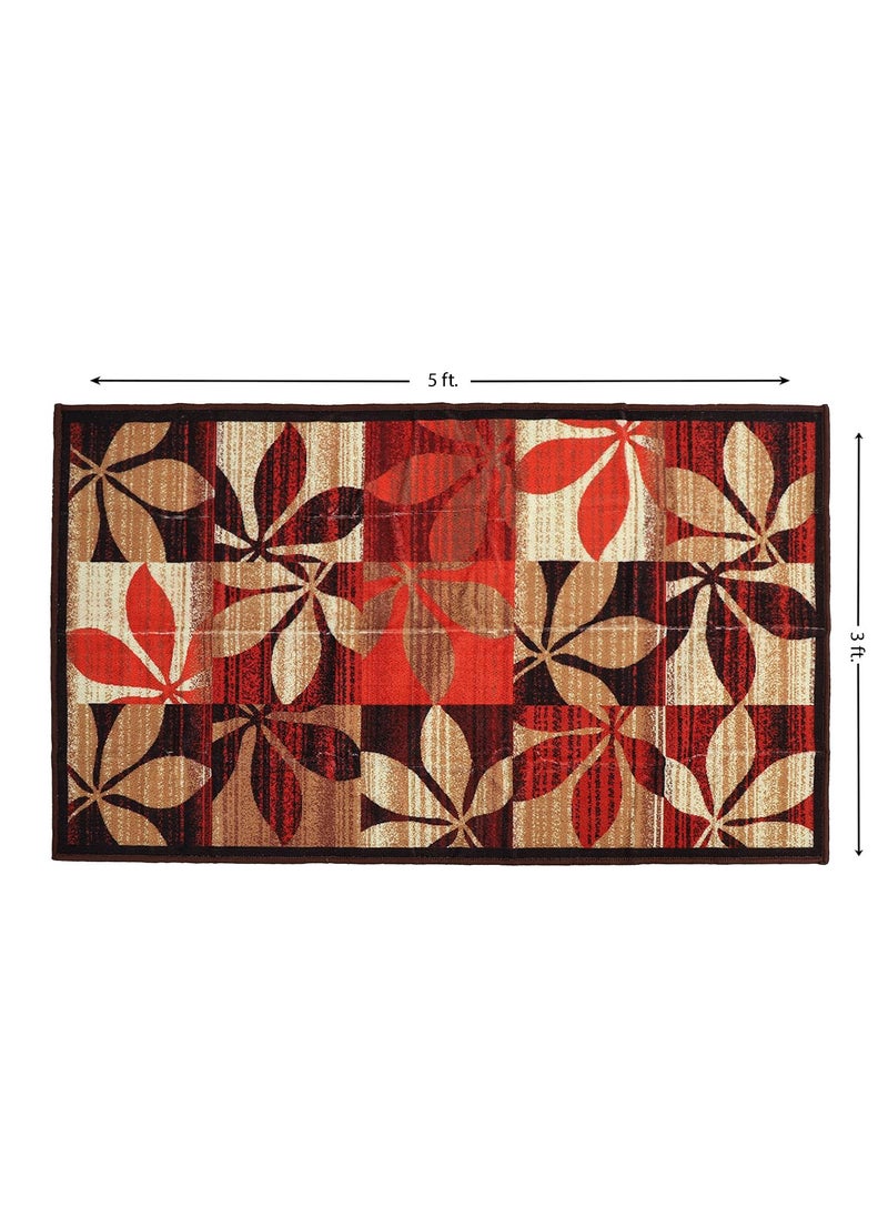 Status Contract Status Contract Rugs for Living Room|(3x5ft) 3D Printed Carpet for Living Room Decor|Anti Skid Backing Home Essentials|Aesthetic Vintage Decor Carpet for Bedroom|Boho Rugs for Living Room (Red)  - Image 2
