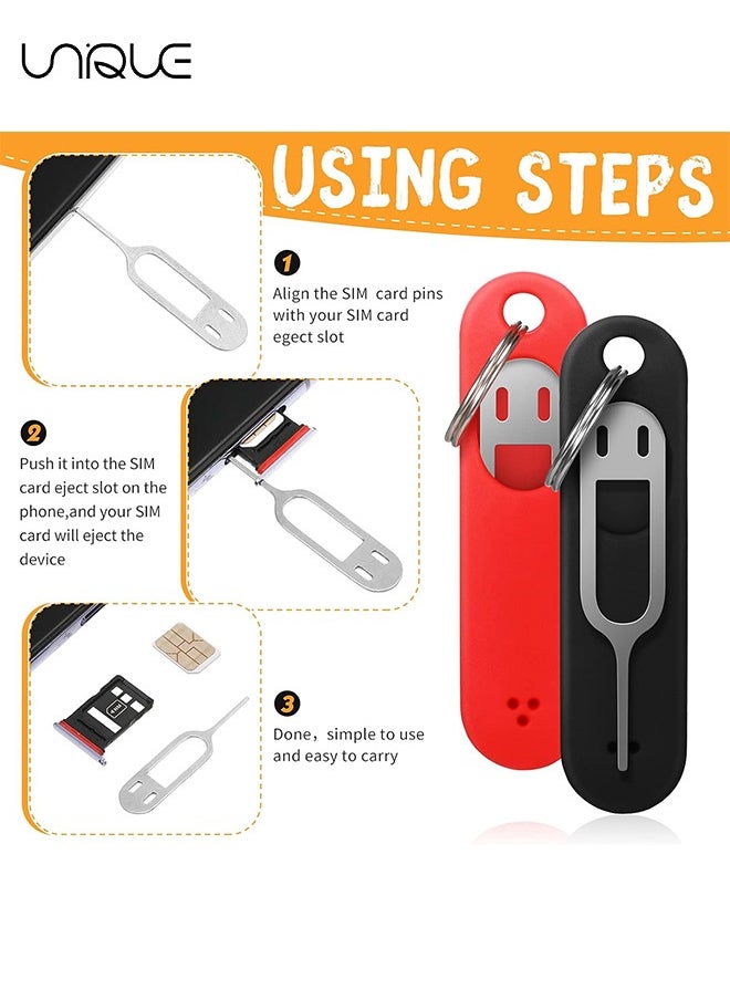 Unique - 6 Pieces Sim Card Removal Tool - Sim Card Tray Pin Eject Removal Tool Pin Opener for Most Smartphones Sim Card Tool Opener Silicone Cover Eject Pin Smartphone Pin - Image 1