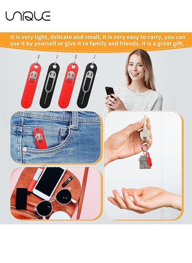 Unique - 6 Pieces Sim Card Removal Tool - Sim Card Tray Pin Eject Removal Tool Pin Opener for Most Smartphones Sim Card Tool Opener Silicone Cover Eject Pin Smartphone Pin - Image 1