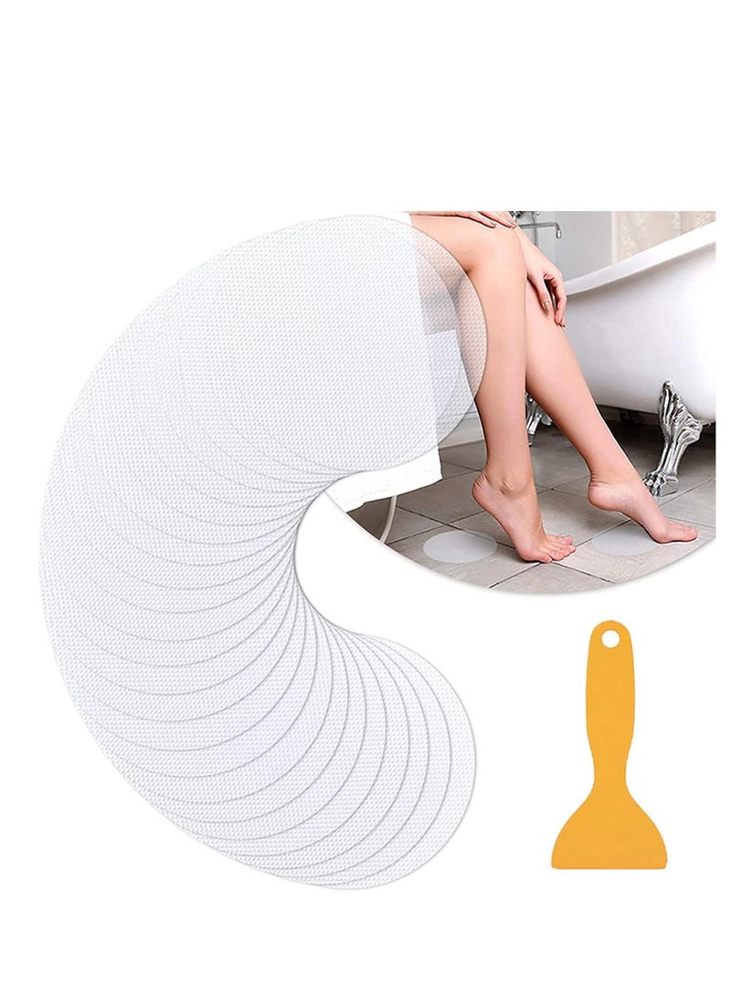 ECVV ملصقات دش مضادة للانزلاق 24 قطعة من أجل السلامة، ملصقات حوض استحمام لاصقة لدُش الحمام والسلالم، ملصقات حوض استحمام غير قابلة للانزلاق مع مكشطة ممتازة - Image 1