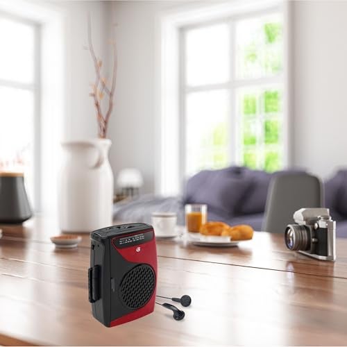 GPX Portable Cassette Player, Compatible With Headphone, 3.54 x 1.57 x 4.72 Inches, Requires 2 AA Batteries - Not Included, Red/Black (CAS337B) Black/Red - Image 4