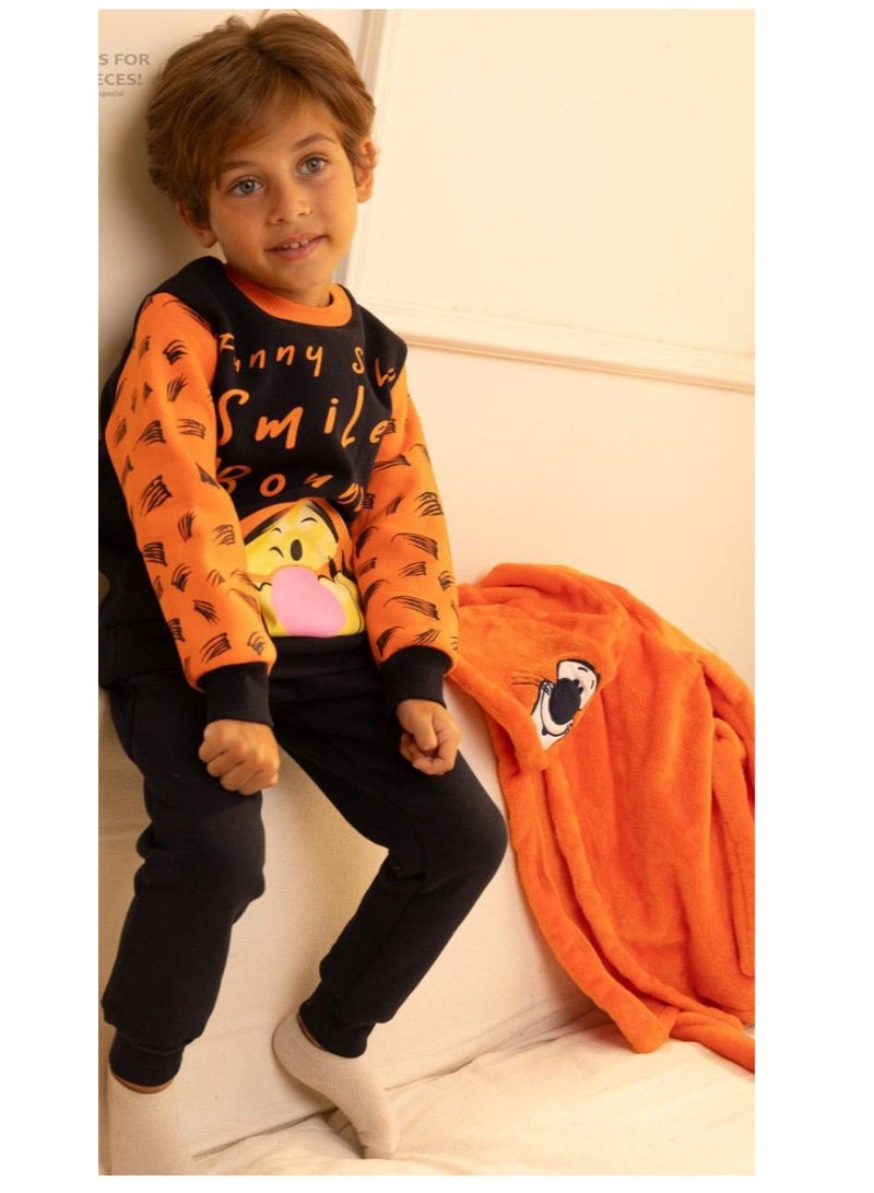 بابلز بيجامة 3 قطع شتوى ميلتون قطن 100% مبطن من الداخل - Image 1