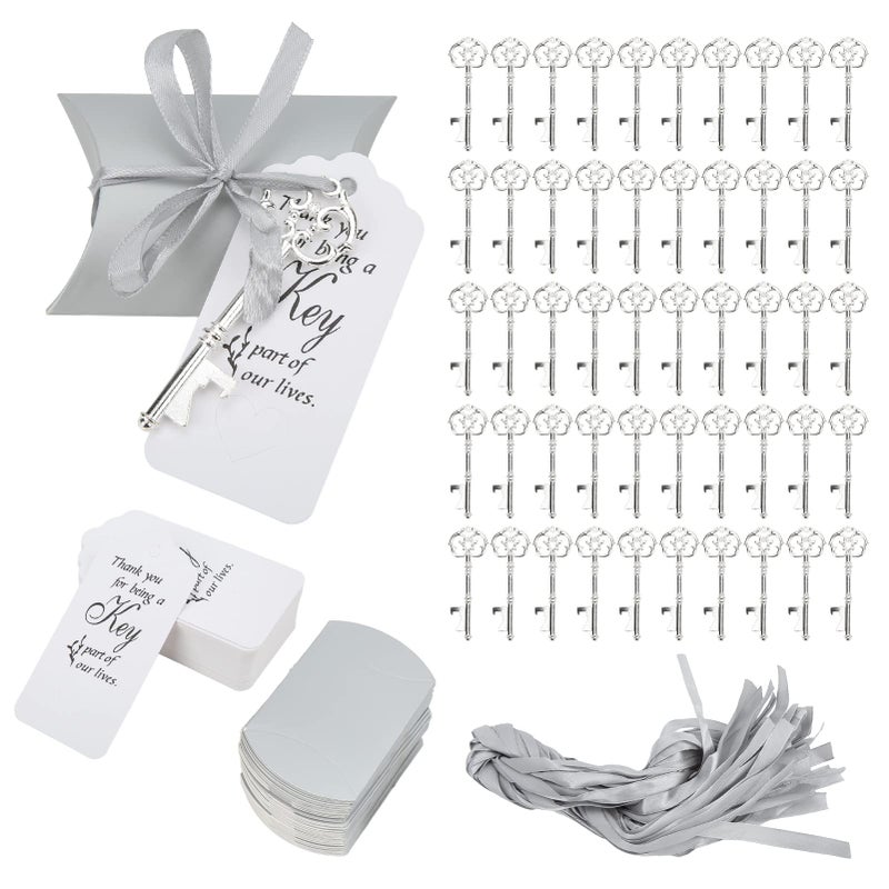 50 Pack Vintage Key Bottle Opener Wedding Candy Box Favors For Guest Thank You Gifts - Image 2