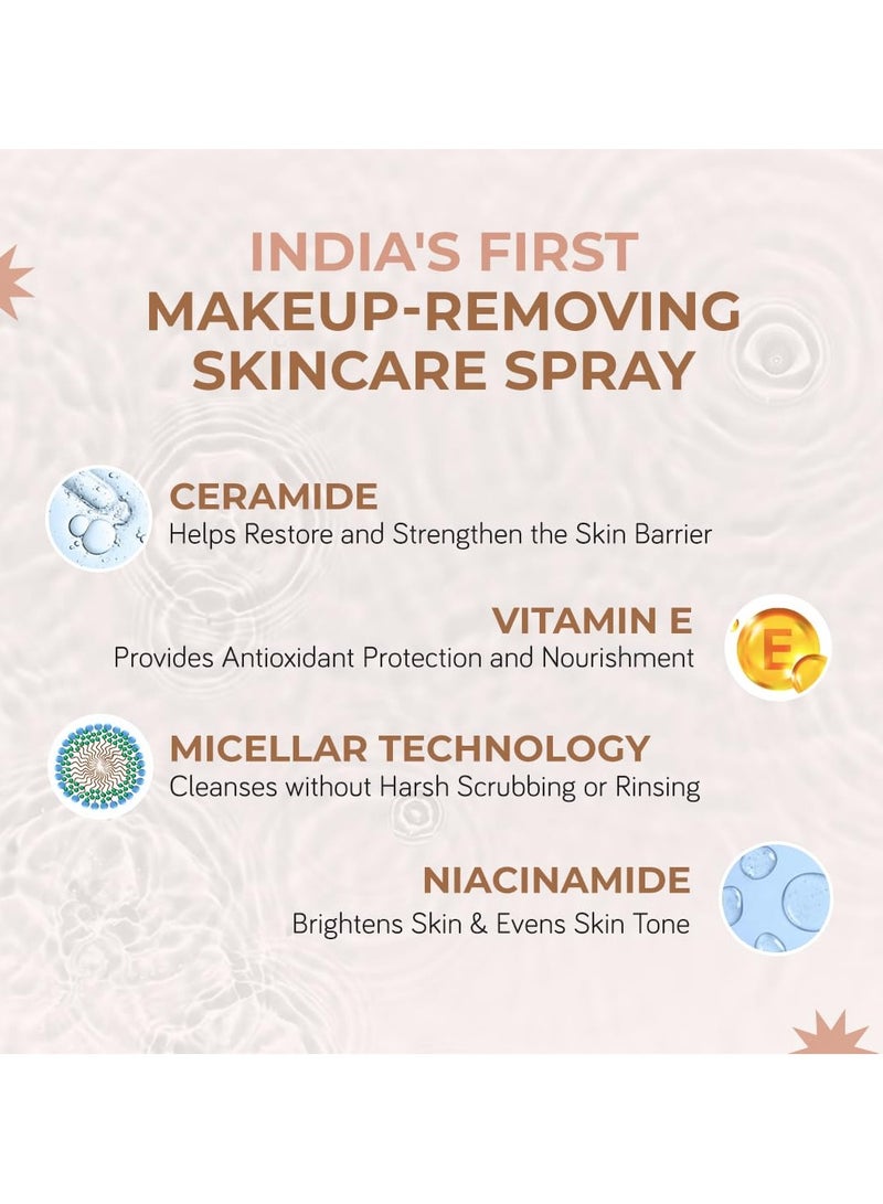 Moody Derma Soothe Makeup Remover Micellar Water With Rice & Ceramide | Micellar Cleansing Water | Makeup Remover Spray | Makeup Remover Mist| Alcohol-Free, Paraben Free, Cruelty-Free Gentle Micellar Water 110 ml - Image 3