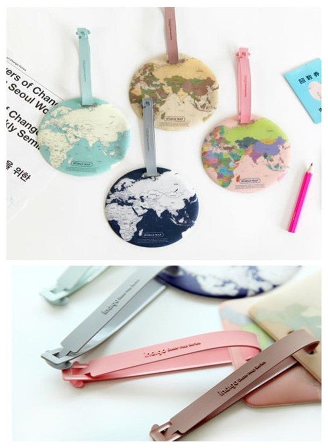 King&Pig 4pcs World Map Luggage Tags Suitcase Luggage Tags Travel Accessories Baggage Name Tags - Image 5