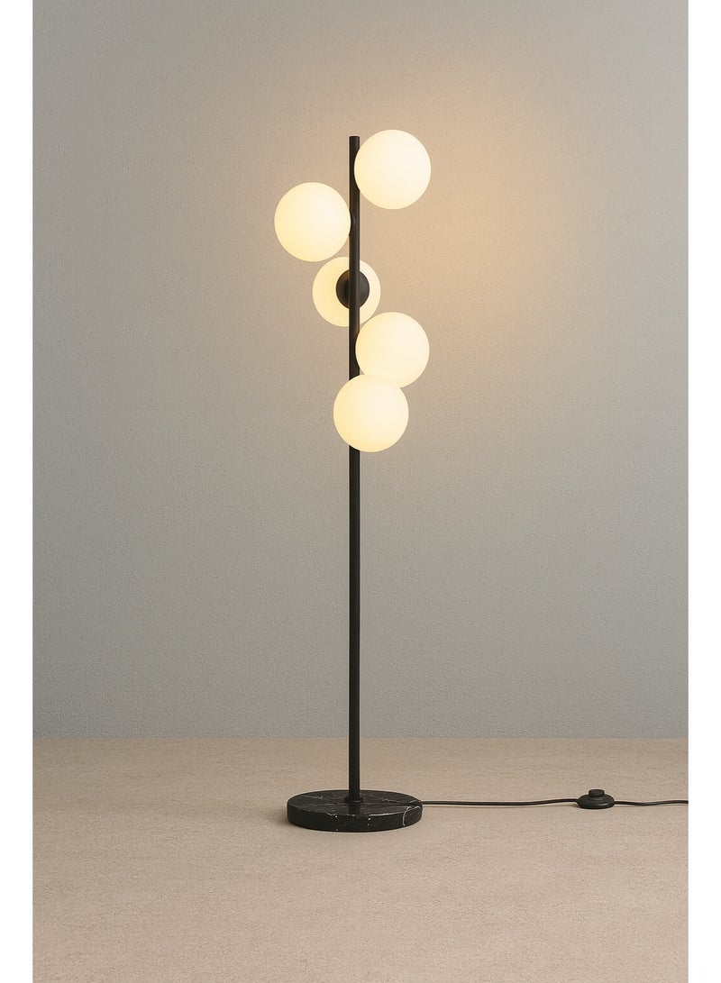 كلوك لمبادير اسود قاعدة رخام - ٥ طرف - Image 1