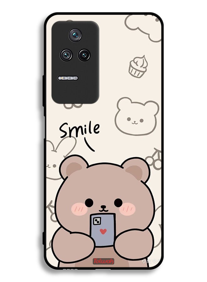 Tolwak Xiaomi Redmi K40S Protective Case Cover Smile Bear Art - Image 2