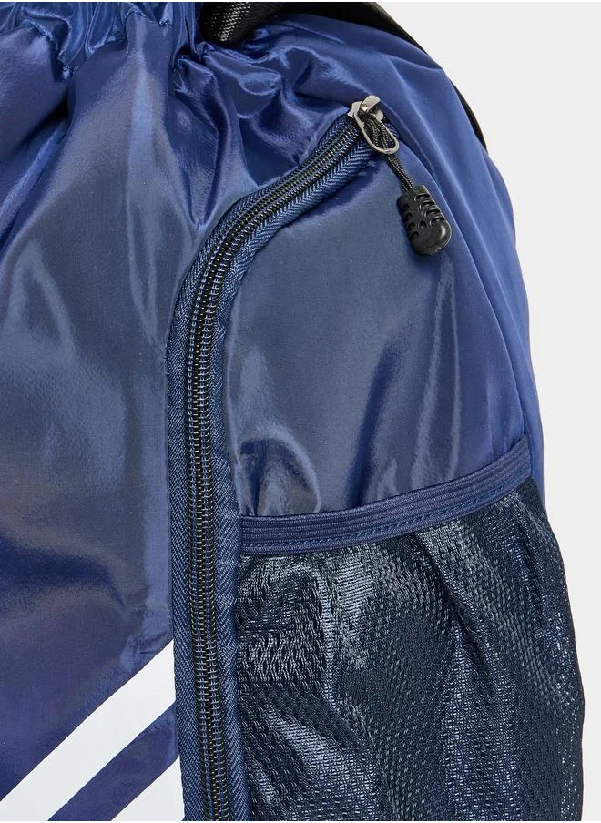 Styli Striped Backpack with Mesh Pocket