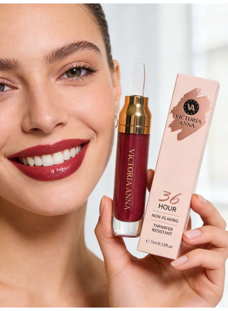 VICTORIA ANNA Long-Lasting Transfer-Proof Liquid Lipstick - Jujube Red, 36-Hour Wear, Non-Drying Matte Finish for Women & Girls - Image 5