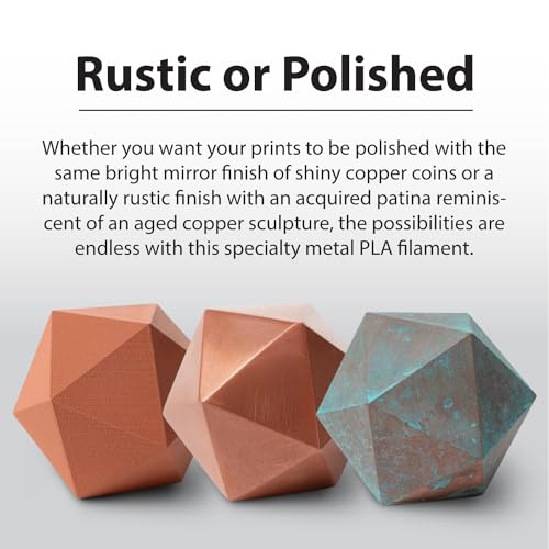 Proto-Pasta Protopasta Copper Filled PLA 3D Printer Filament | ProtoPlant Metal-Filled PLA Plastic Printer Filament with 60% Copper | Polish and Patina Friendly Metal Composite Filament | 500g Metallic Spool - Image 3