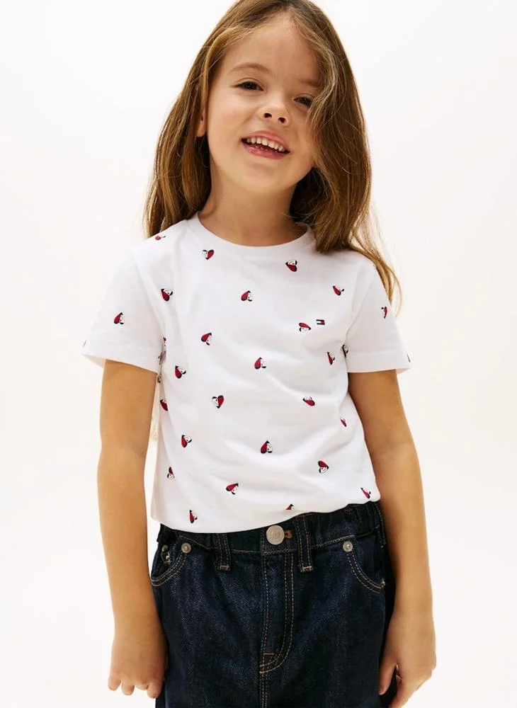 TOMMY HILFIGER Kids Aop Heart Crew Neck T-Shirt