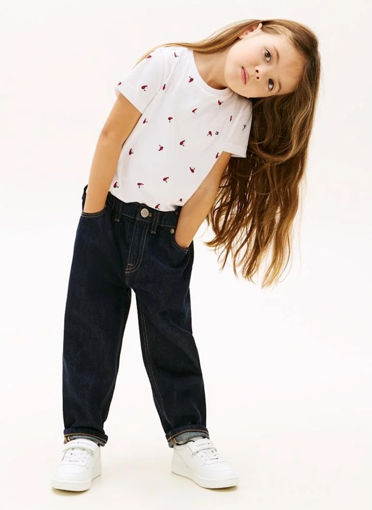 TOMMY HILFIGER  Kids Aop Heart Crew Neck T-Shirt for Women | Best Price UAE