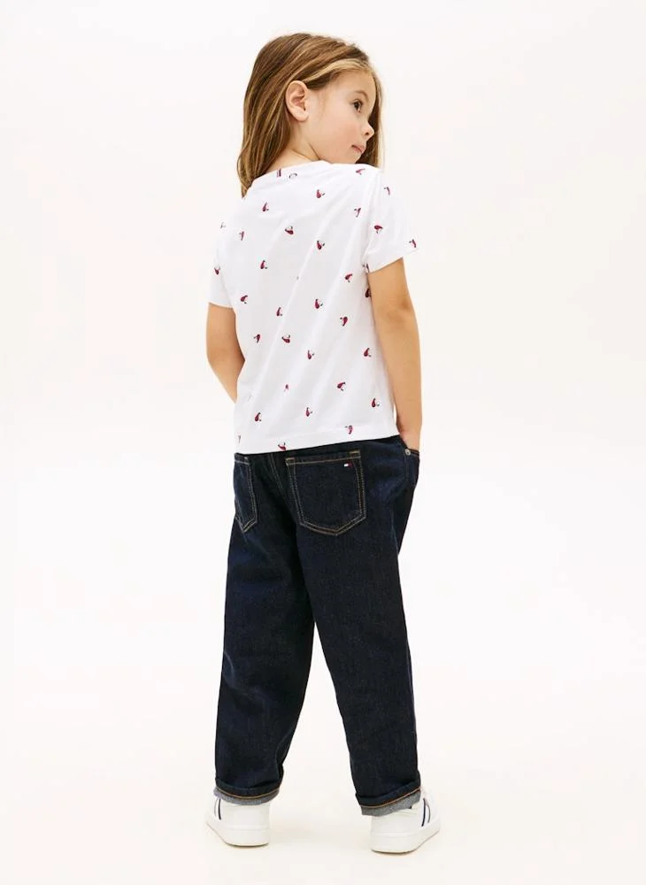 TOMMY HILFIGER Kids Aop Heart Crew Neck T-Shirt