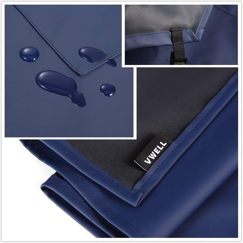 VWELL Store Waterproof Rubber Vinyl Apron W/ 2 Pockets - Lab Apron for DishWashing,Grooming - Image 2