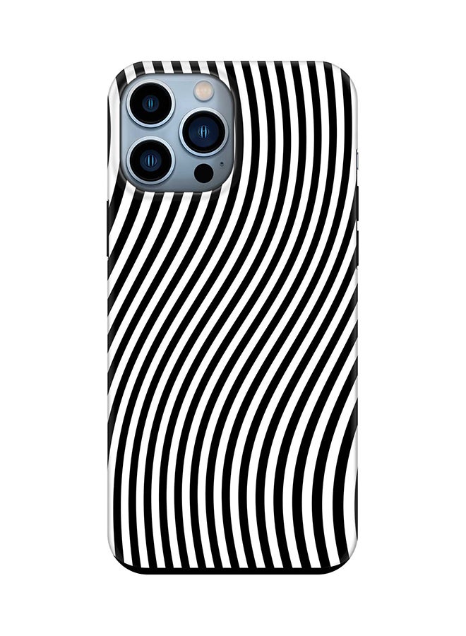Tough Pro Series Case for Apple iPhone 14 Pro Max Dual Layer hybrid PC & TPU Customized Mobile Cover Shield with inner TPU protection Matte Finish - Zebra Lines