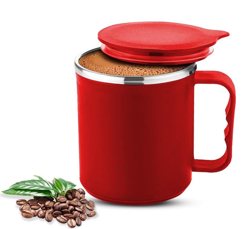 AADHIK Coffee Mug with Lid Insulated Stainless Steel for Tea Milk Mug Inner Stylist Double Wall Cup for Home Office Restaurant Use Gift Pack of 1 Pic(Navy Blue) - Image 2