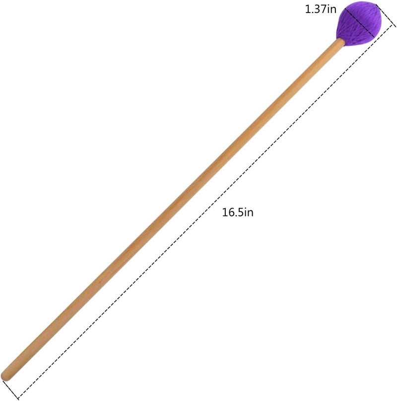 Yolyoo Medium Hard Yarn Head Keyboard Marimba Mallets with Maple Handles,Pack of 2 Blue (Purple) - Image 2